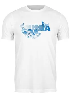 Заказать мужскую футболку в Москве. Футболка классическая Россия от yp17@yandex.ru - готовые дизайны и нанесение принтов.