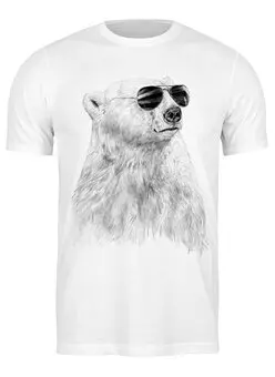 Заказать мужскую футболку в Москве. Футболка классическая Белый Медведь от printik - готовые дизайны и нанесение принтов.
