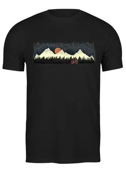 Заказать мужскую футболку в Москве. Футболка классическая Moon and Bike от oneredfoxstore@gmail.com - готовые дизайны и нанесение принтов.