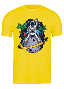 Заказать мужскую футболку в Москве. Футболка классическая Астронавт от Print design  - готовые дизайны и нанесение принтов.