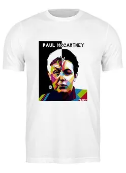 Заказать мужскую футболку в Москве. Футболка классическая Paul McCartney от Fedor - готовые дизайны и нанесение принтов.