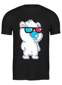 Заказать мужскую футболку в Москве. Футболка классическая Медведь 3D от nadegda - готовые дизайны и нанесение принтов.