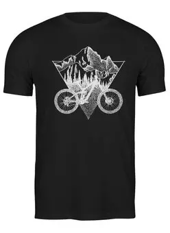 Заказать мужскую футболку в Москве. Футболка классическая Mountain BIke от oneredfoxstore@gmail.com - готовые дизайны и нанесение принтов.