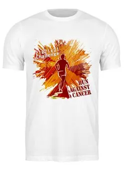 Заказать мужскую футболку в Москве. Футболка классическая Run against cancer от mspnru - готовые дизайны и нанесение принтов.