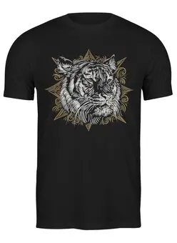 Заказать мужскую футболку в Москве. Футболка классическая Тигр - царь джунглей от printeriumstore@gmail.com - готовые дизайны и нанесение принтов.