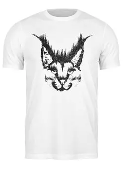 Заказать мужскую футболку в Москве. Футболка классическая Lynx - Рысь от oneredfoxstore@gmail.com - готовые дизайны и нанесение принтов.