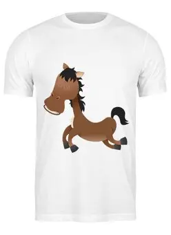 Заказать мужскую футболку в Москве. Футболка классическая Лошадь от nadegda - готовые дизайны и нанесение принтов.