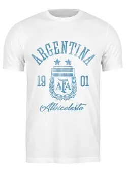 Заказать мужскую футболку в Москве. Футболка классическая Сборная Аргентины от geekbox - готовые дизайны и нанесение принтов.