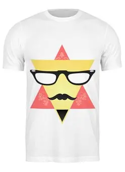Заказать мужскую футболку в Москве. Футболка классическая  Triangular Face от ZakonVash - готовые дизайны и нанесение принтов.