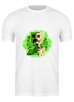 Заказать мужскую футболку в Москве. Футболка классическая Майнкрафт Minecraft от MariYang  - готовые дизайны и нанесение принтов.