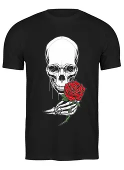 Заказать мужскую футболку в Москве. Футболка классическая ❖Skull&Rose❖ от balden - готовые дизайны и нанесение принтов.