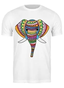 Заказать мужскую футболку в Москве. Футболка классическая Индийский слон от BeliySlon - готовые дизайны и нанесение принтов.