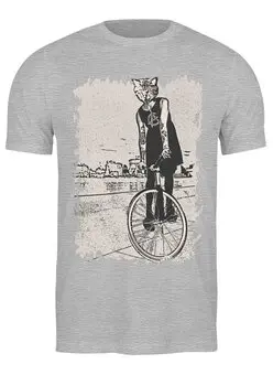 Заказать мужскую футболку в Москве. Футболка классическая Bike Punk Cat от oneredfoxstore@gmail.com - готовые дизайны и нанесение принтов.