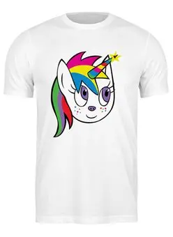 Заказать мужскую футболку в Москве. Футболка классическая Единорог (unicorn) от trugift - готовые дизайны и нанесение принтов.