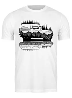 Заказать мужскую футболку в Москве. Футболка классическая Offroad от oneredfoxstore@gmail.com - готовые дизайны и нанесение принтов.
