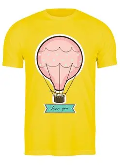 Заказать мужскую футболку в Москве. Футболка классическая Яркая иллюстрация воздушного шара. от Juliajull - готовые дизайны и нанесение принтов.