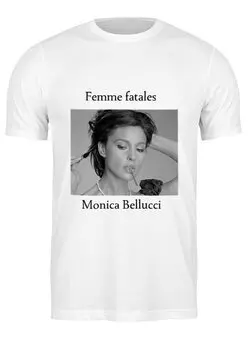 Заказать мужскую футболку в Москве. Футболка классическая Monica Bellucci от Musskkaa - готовые дизайны и нанесение принтов.