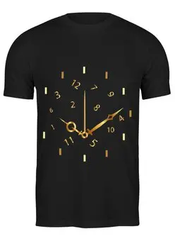 Заказать мужскую футболку в Москве. Футболка классическая Золотые часы от rock-metal.love@yandex.ru - готовые дизайны и нанесение принтов.