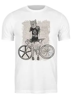 Заказать мужскую футболку в Москве. Футболка классическая Bike Punk  от oneredfoxstore@gmail.com - готовые дизайны и нанесение принтов.