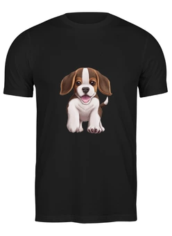 Заказать мужскую футболку в Москве. Футболка классическая Собака бигль щенок от tigerda  - готовые дизайны и нанесение принтов.