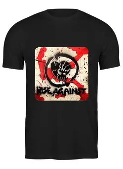 Заказать мужскую футболку в Москве. Футболка классическая Rise Against - logo от Денис - готовые дизайны и нанесение принтов.