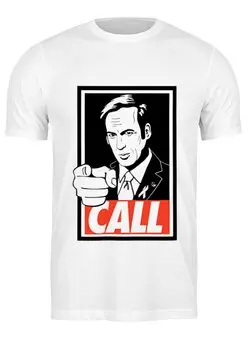 Заказать мужскую футболку в Москве. Футболка классическая Call Saul от skynatural - готовые дизайны и нанесение принтов.