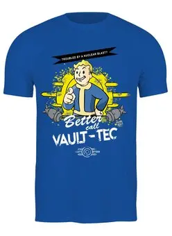 Заказать мужскую футболку в Москве. Футболка классическая Vault Boy от printik - готовые дизайны и нанесение принтов.