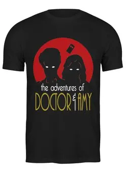 Заказать мужскую футболку в Москве. Футболка классическая Doctor & Amy от skynatural - готовые дизайны и нанесение принтов.