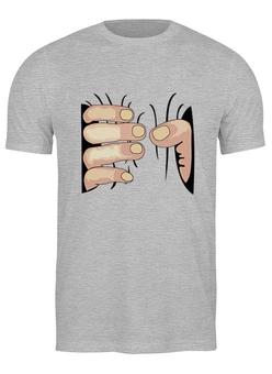 Заказать мужскую футболку в Москве. Футболка классическая Рука сжимает ткань от vorov.o@yandex.ru - готовые дизайны и нанесение принтов.