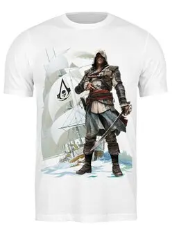 Заказать мужскую футболку в Москве. Футболка классическая Assassin's creed IV Black flag от dariel - готовые дизайны и нанесение принтов.