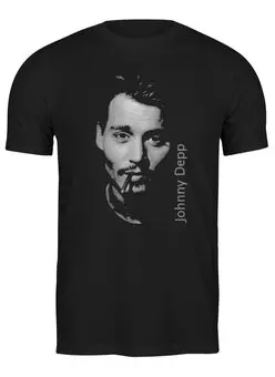 Заказать мужскую футболку в Москве. Футболка классическая Johnny Depp от KinoArt - готовые дизайны и нанесение принтов.