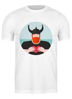 Заказать мужскую футболку в Москве. Футболка классическая Викинг от atava.design@gmail.com - готовые дизайны и нанесение принтов.