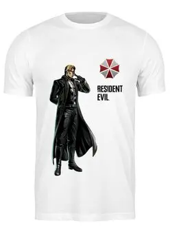 Заказать мужскую футболку в Москве. Футболка классическая Albert Wesker Resident Evil от Fix Print - готовые дизайны и нанесение принтов.