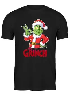 Заказать мужскую футболку в Москве. Футболка классическая Grinch от T-shirt print  - готовые дизайны и нанесение принтов.