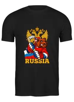 Заказать мужскую футболку в Москве. Футболка классическая Россия   от T-shirt print  - готовые дизайны и нанесение принтов.