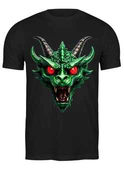 Заказать мужскую футболку в Москве. Футболка классическая Взгляд зеленого дракона от Dakini | Art  - готовые дизайны и нанесение принтов.