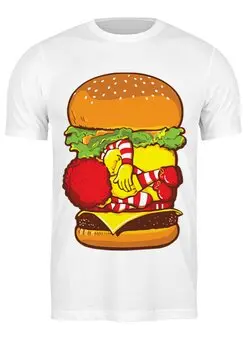 Заказать мужскую футболку в Москве. Футболка классическая Чизбургер  от fanart - готовые дизайны и нанесение принтов.