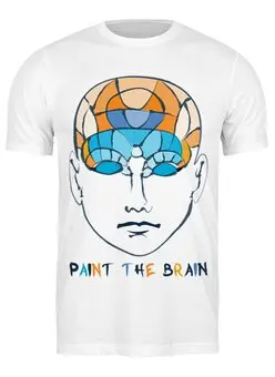 Заказать мужскую футболку в Москве. Футболка классическая Раскрась мозг от PolinaPo - готовые дизайны и нанесение принтов.