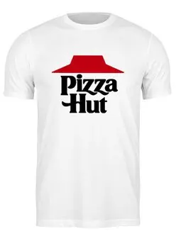 Заказать мужскую футболку в Москве. Футболка классическая Пицца Хат от trugift - готовые дизайны и нанесение принтов.