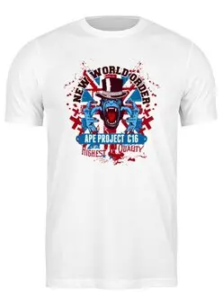 Заказать мужскую футболку в Москве. Футболка классическая New World Order от balden - готовые дизайны и нанесение принтов.