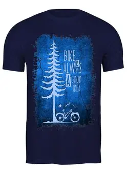 Заказать мужскую футболку в Москве. Футболка классическая Mountain Bike от oneredfoxstore@gmail.com - готовые дизайны и нанесение принтов.