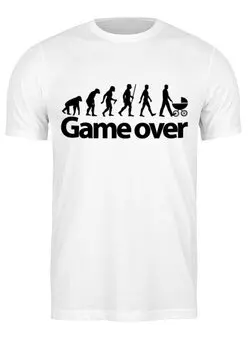 Заказать мужскую футболку в Москве. Футболка классическая Game Over (Игра Окончена) от coolmag - готовые дизайны и нанесение принтов.