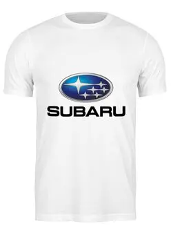 Заказать мужскую футболку в Москве. Футболка классическая SUBARU от DESIGNER   - готовые дизайны и нанесение принтов.