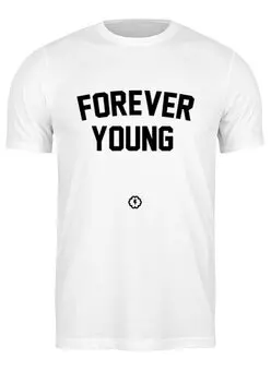 Заказать мужскую футболку в Москве. Футболка классическая Forever young by Brainy от Brainy - готовые дизайны и нанесение принтов.