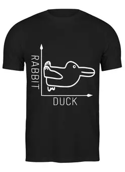 Заказать мужскую футболку в Москве. Футболка классическая rabbit/duck от Aleksey Melnick - готовые дизайны и нанесение принтов.