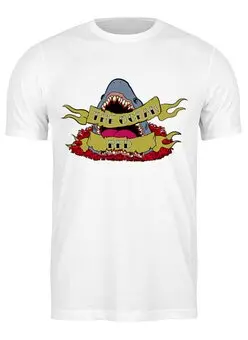 Заказать мужскую футболку в Москве. Футболка классическая shark  от cherdantcev - готовые дизайны и нанесение принтов.
