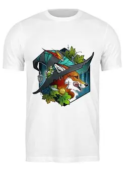 Заказать мужскую футболку в Москве. Футболка классическая Witch fox от Анастасия Авина - готовые дизайны и нанесение принтов.