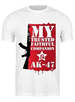 Заказать мужскую футболку в Москве. Футболка классическая AK-47 от OEX design - готовые дизайны и нанесение принтов.