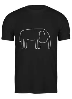 Заказать мужскую футболку в Москве. Футболка классическая Белый слон от Vadim Koval - готовые дизайны и нанесение принтов.