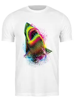 Заказать мужскую футболку в Москве. Футболка классическая SharkCOLOR от balden - готовые дизайны и нанесение принтов.